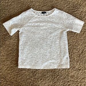 Gray white all lace top. Size XS